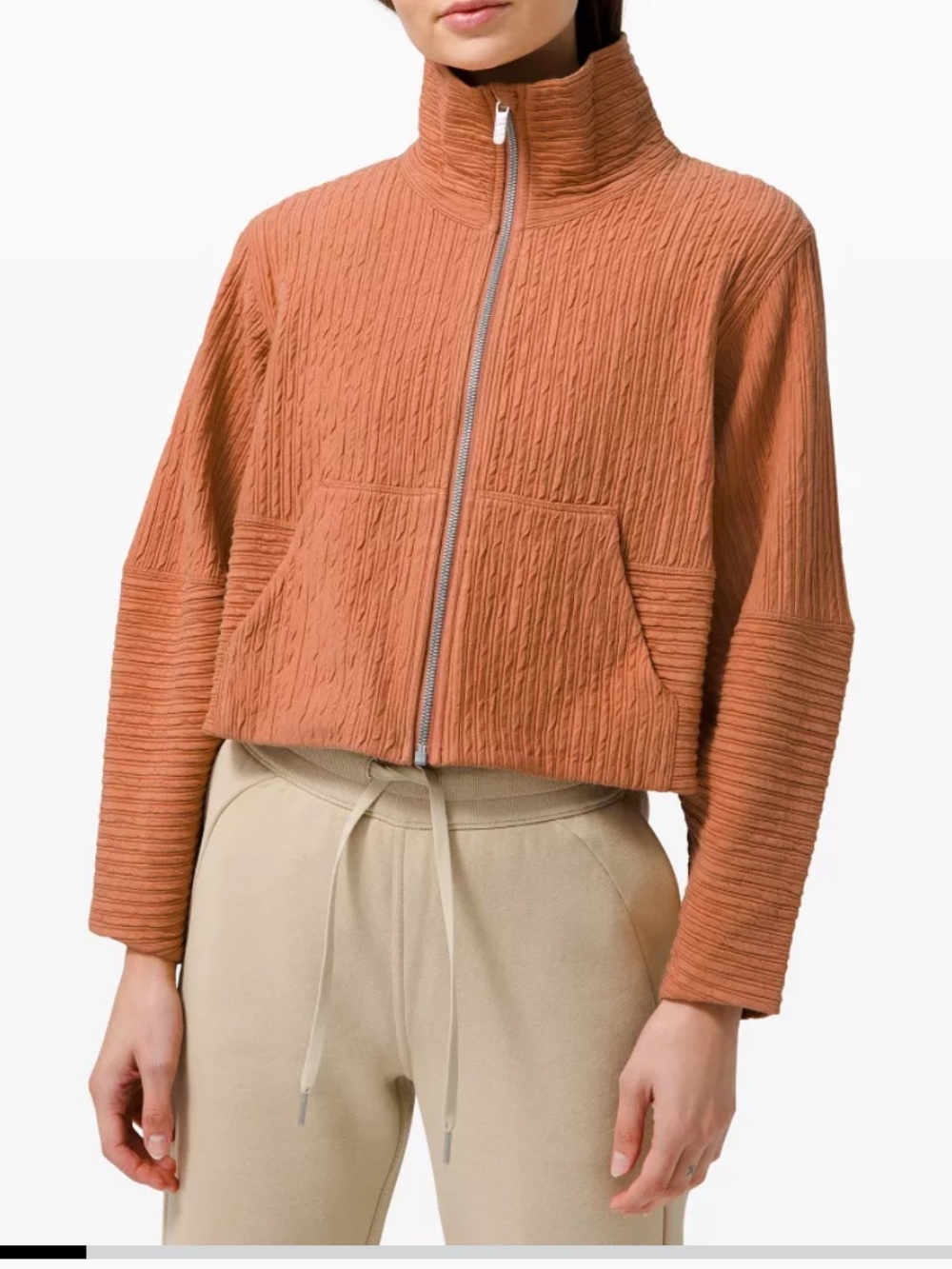 Women’s Textured Cropped Jacket | Size medium Large